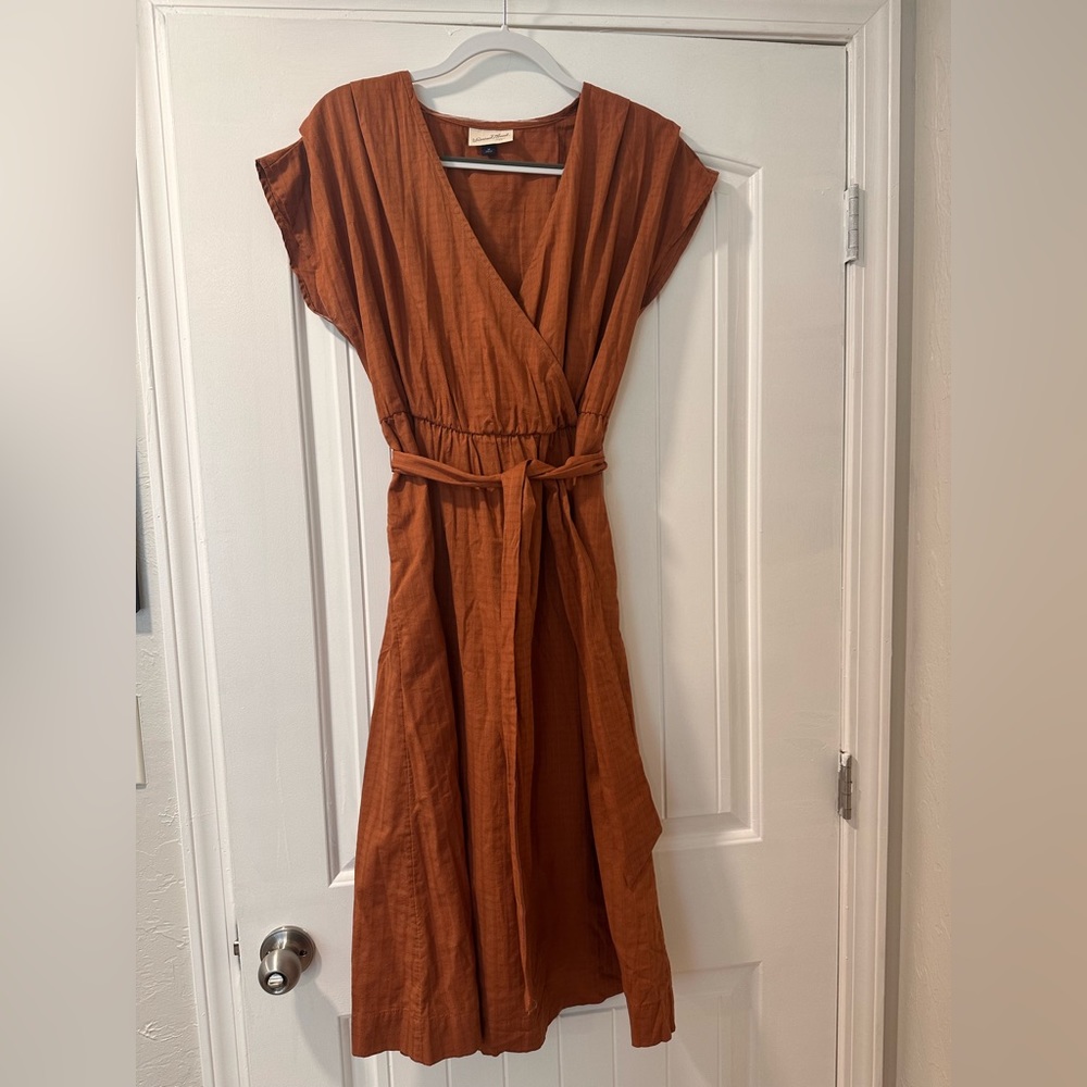 SOLD Orange wrap dress. Super easy, cute and fun